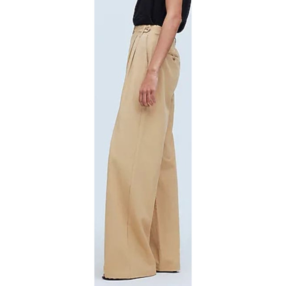Madewell Harlow Wide Leg Linen Blend High Rise Trendy Pants US Women's 4 New - Picture 1 of 7